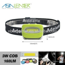 100% Brillante -50% Brillante - Apagado Alimentado por 3 * AAA Batería 3W COB Head Torch